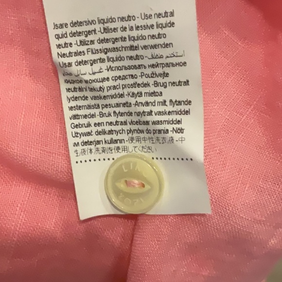 120% LINO - Men's Linen White and Pink Button Down Shirt - NEW - Picture 7 of 9